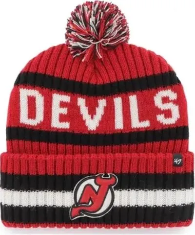 '47 Men's NHL New Jersey Devils Bering Cuffed Knit Hat with Pom