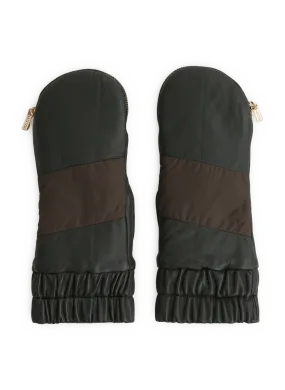 ARISTIDE  Leather mittens - Khaki