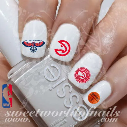 Atlanta Hawks NBA Basketball Nail Art Water Decals Nail Water Slides