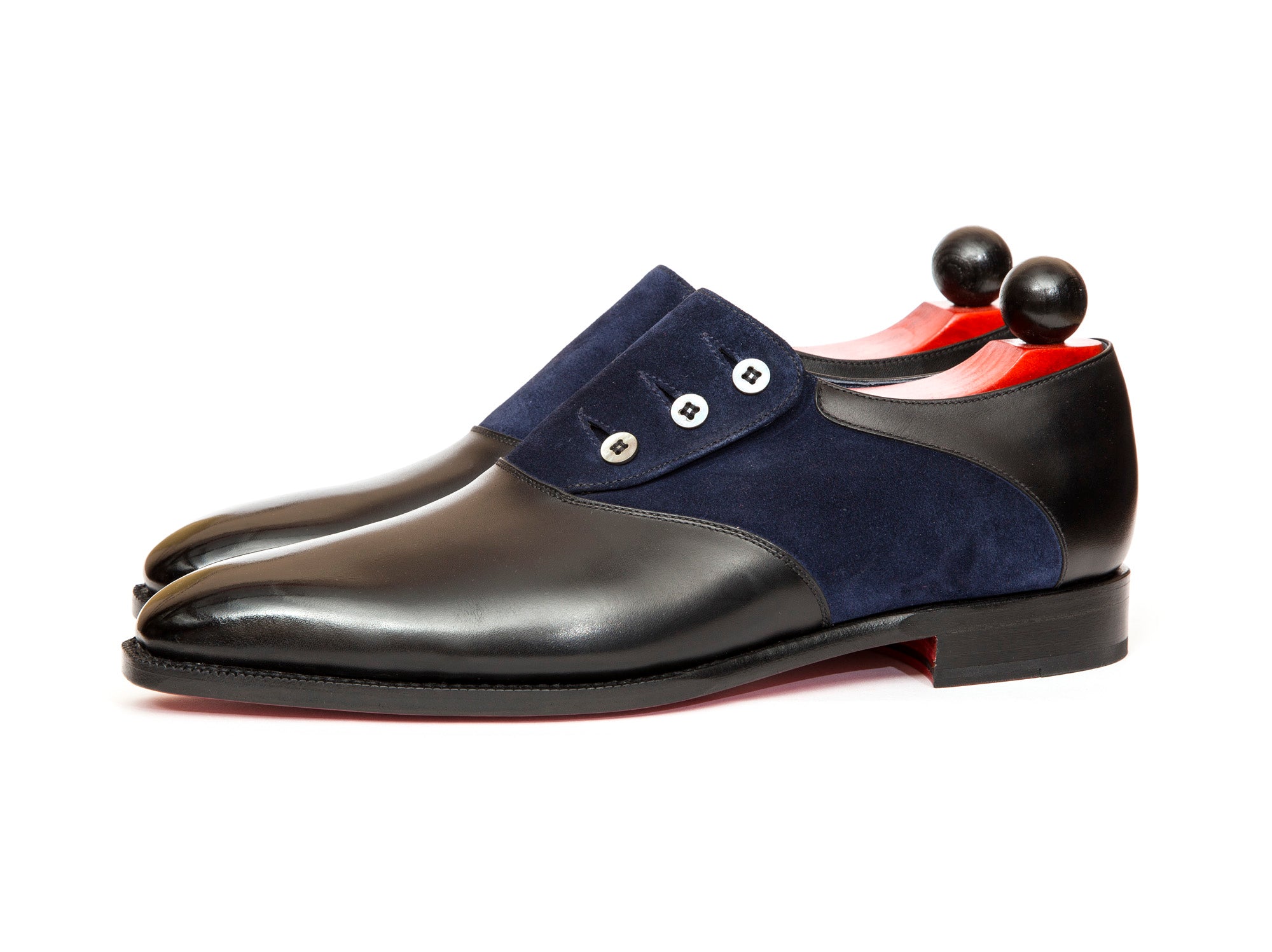 Aurora - MTO - Black Calf / Navy Suede - LPB Last - Single Leather Sole