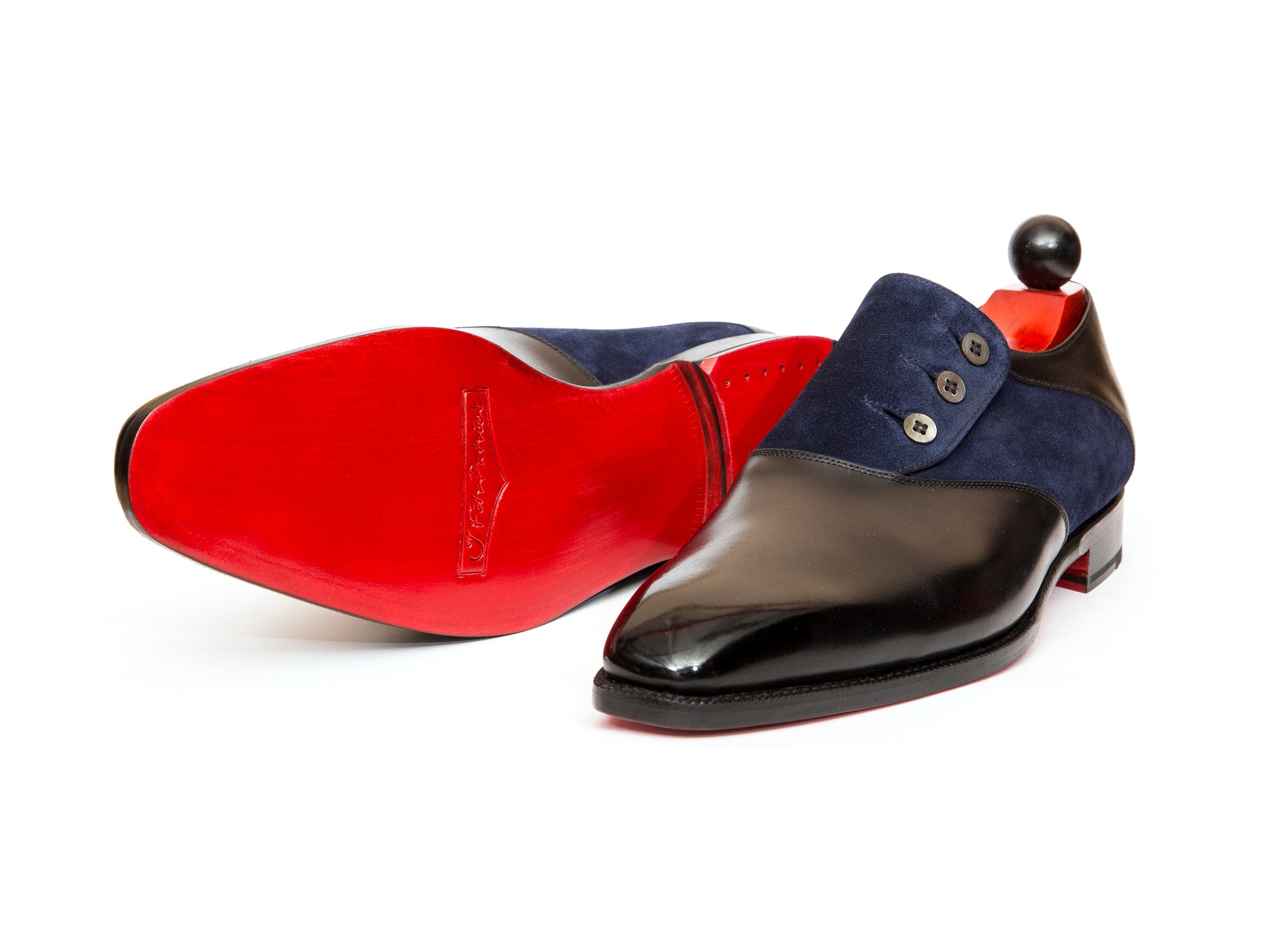 Aurora - MTO - Black Calf / Navy Suede - LPB Last - Single Leather Sole