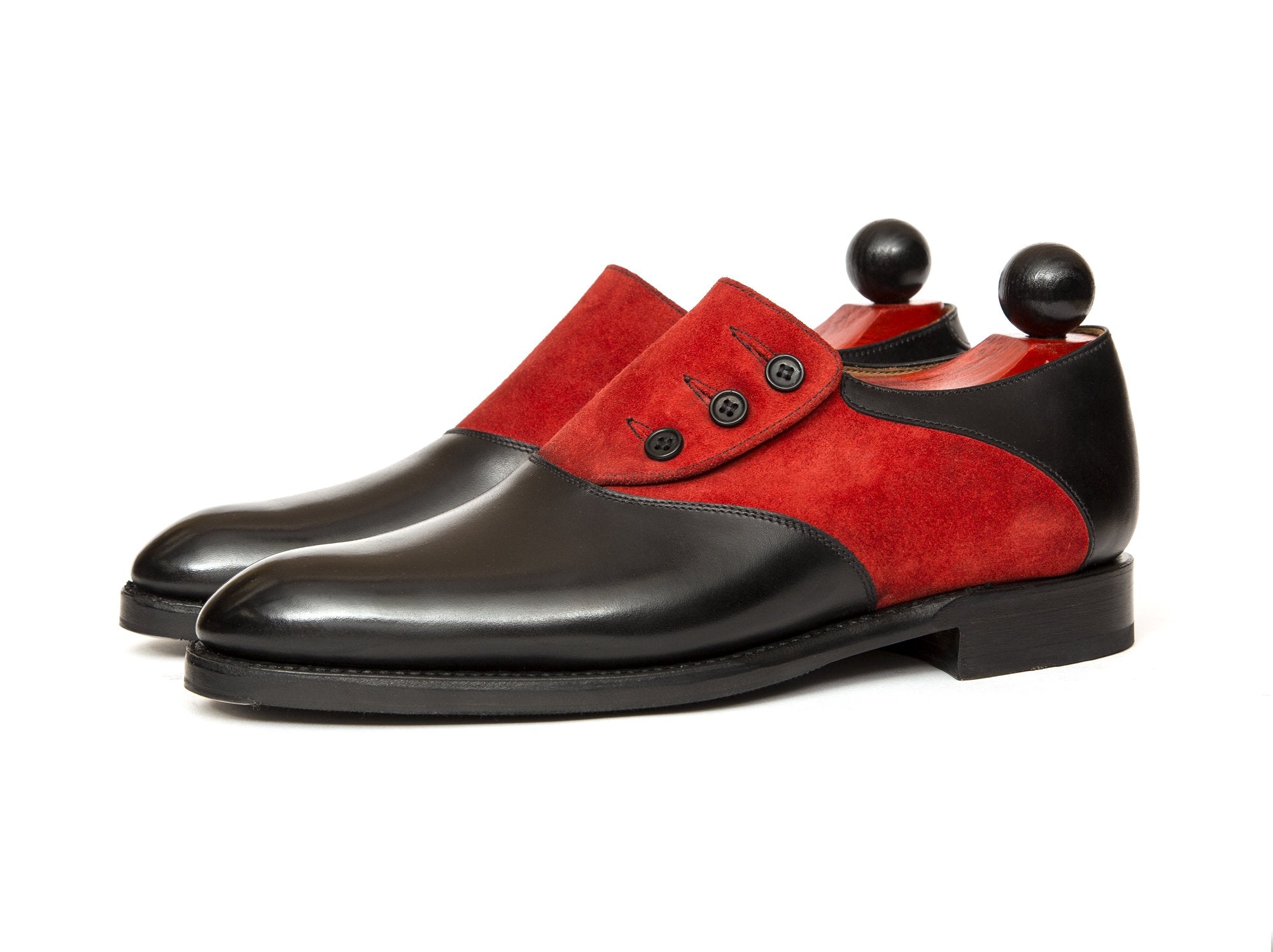 Aurora - MTO - Black Calf / Red Suede - NGT Last - Single Leather Sole