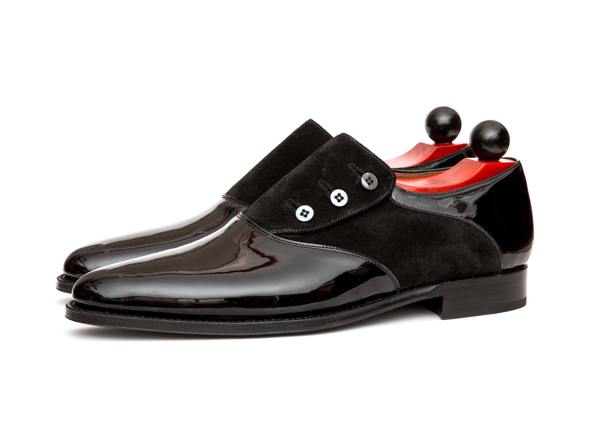 Aurora - MTO - Black Patent Leather / Black Suede - JKF Last - Single Leather Sole