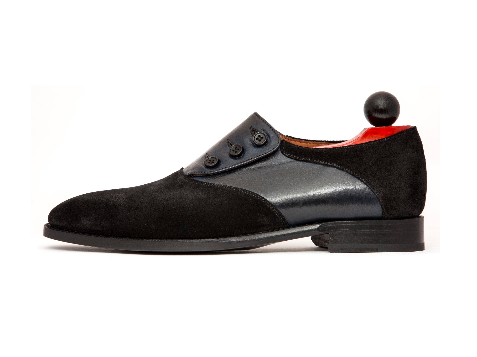 Aurora - MTO - Black Suede / Navy Soft Calf - LPB Last - Single Leather Sole