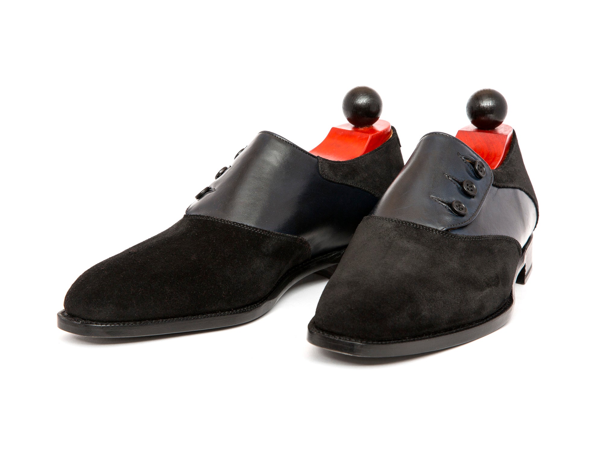 Aurora - MTO - Black Suede / Navy Soft Calf - LPB Last - Single Leather Sole