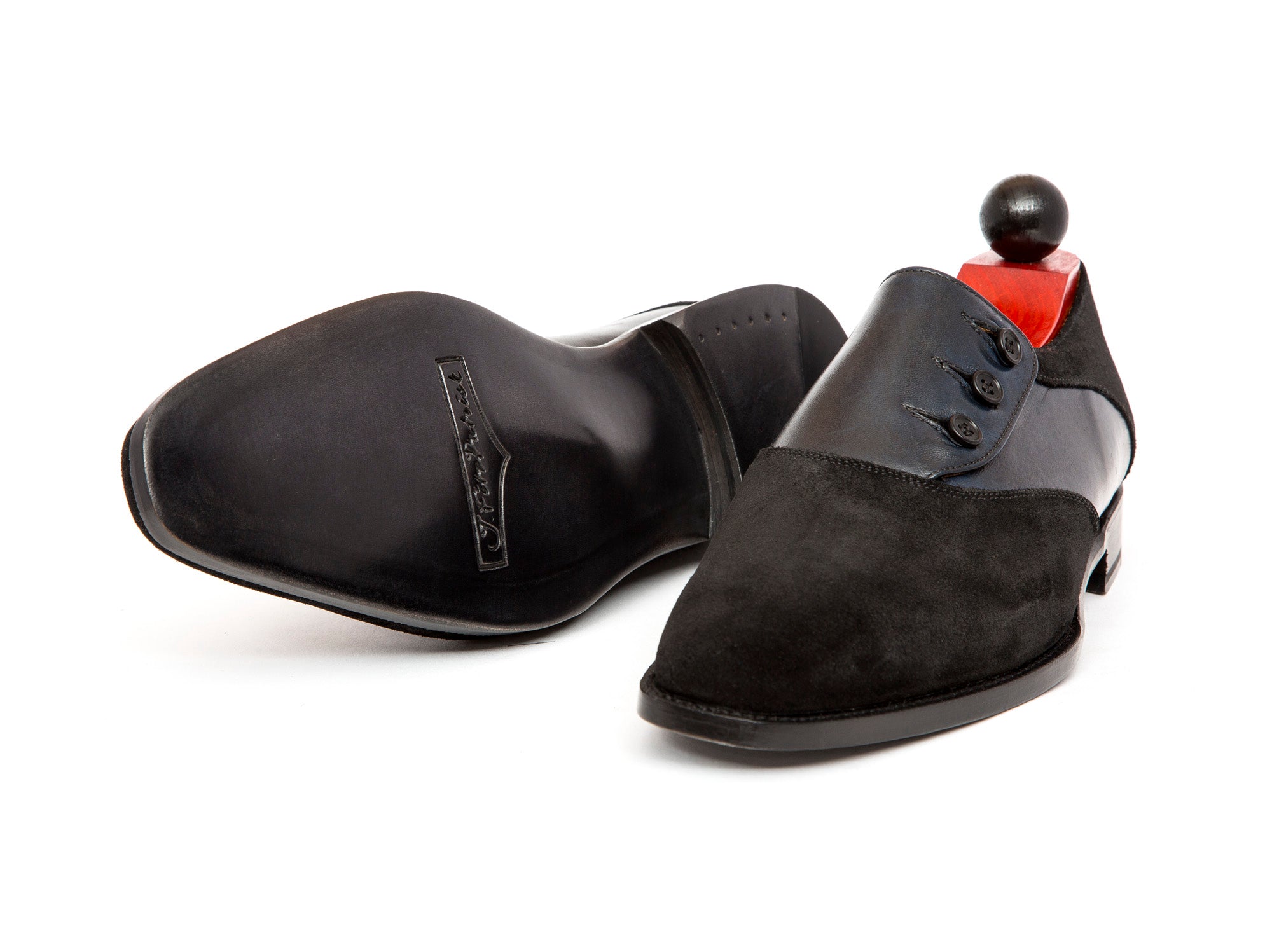 Aurora - MTO - Black Suede / Navy Soft Calf - LPB Last - Single Leather Sole