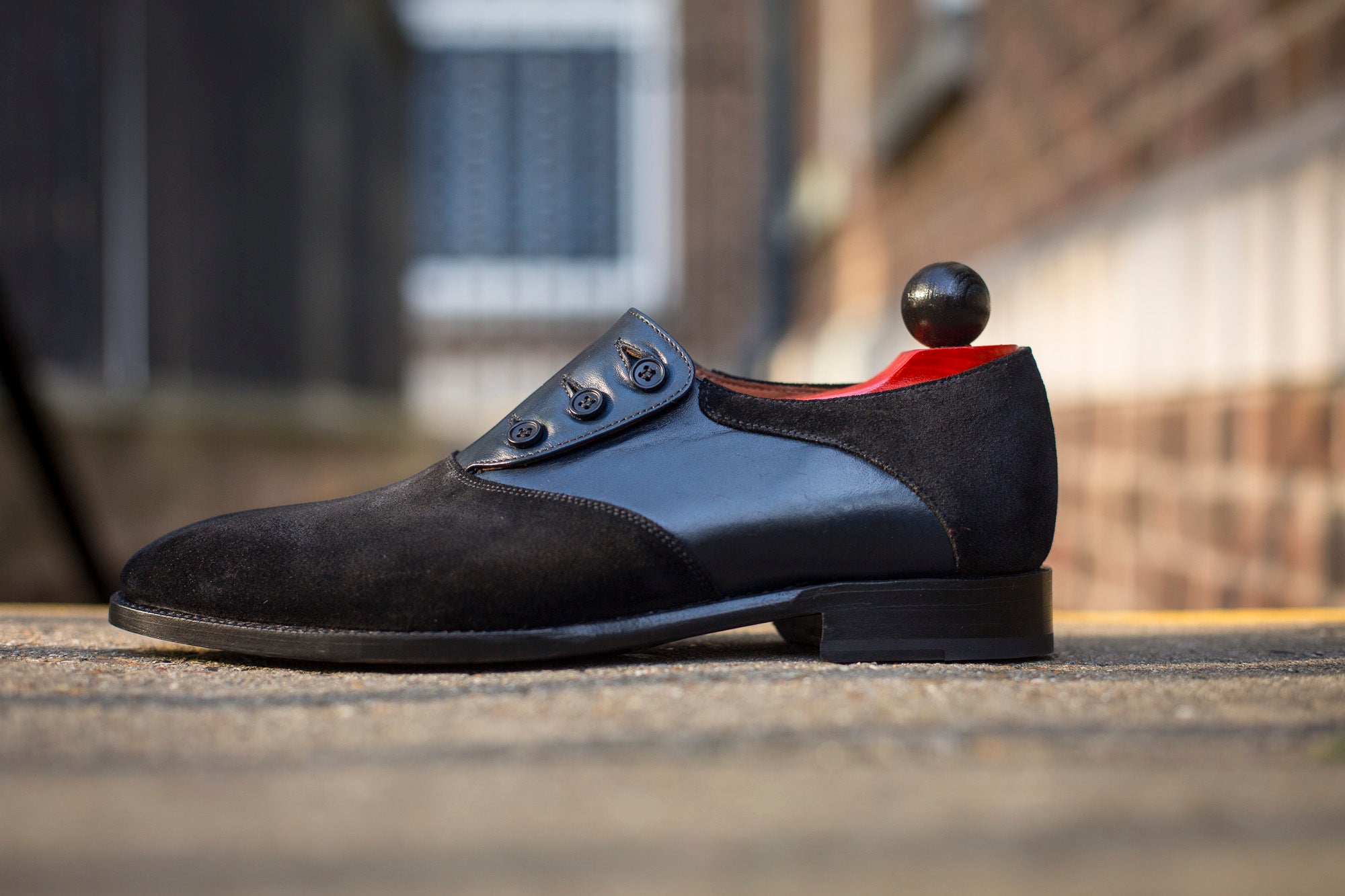 Aurora - MTO - Black Suede / Navy Soft Calf - LPB Last - Single Leather Sole