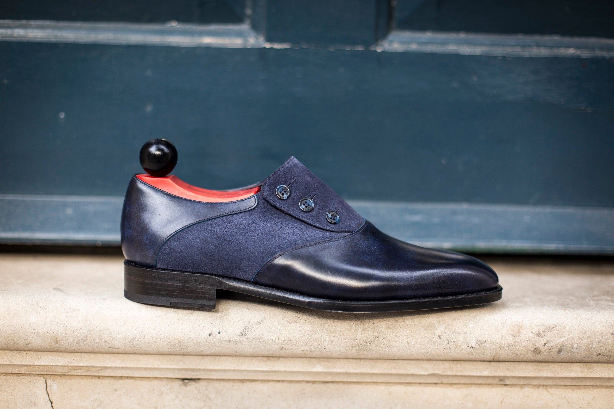 Aurora - MTO - Navy Museum Calf / Navy Suede - LPB Last - Single Leather Sole