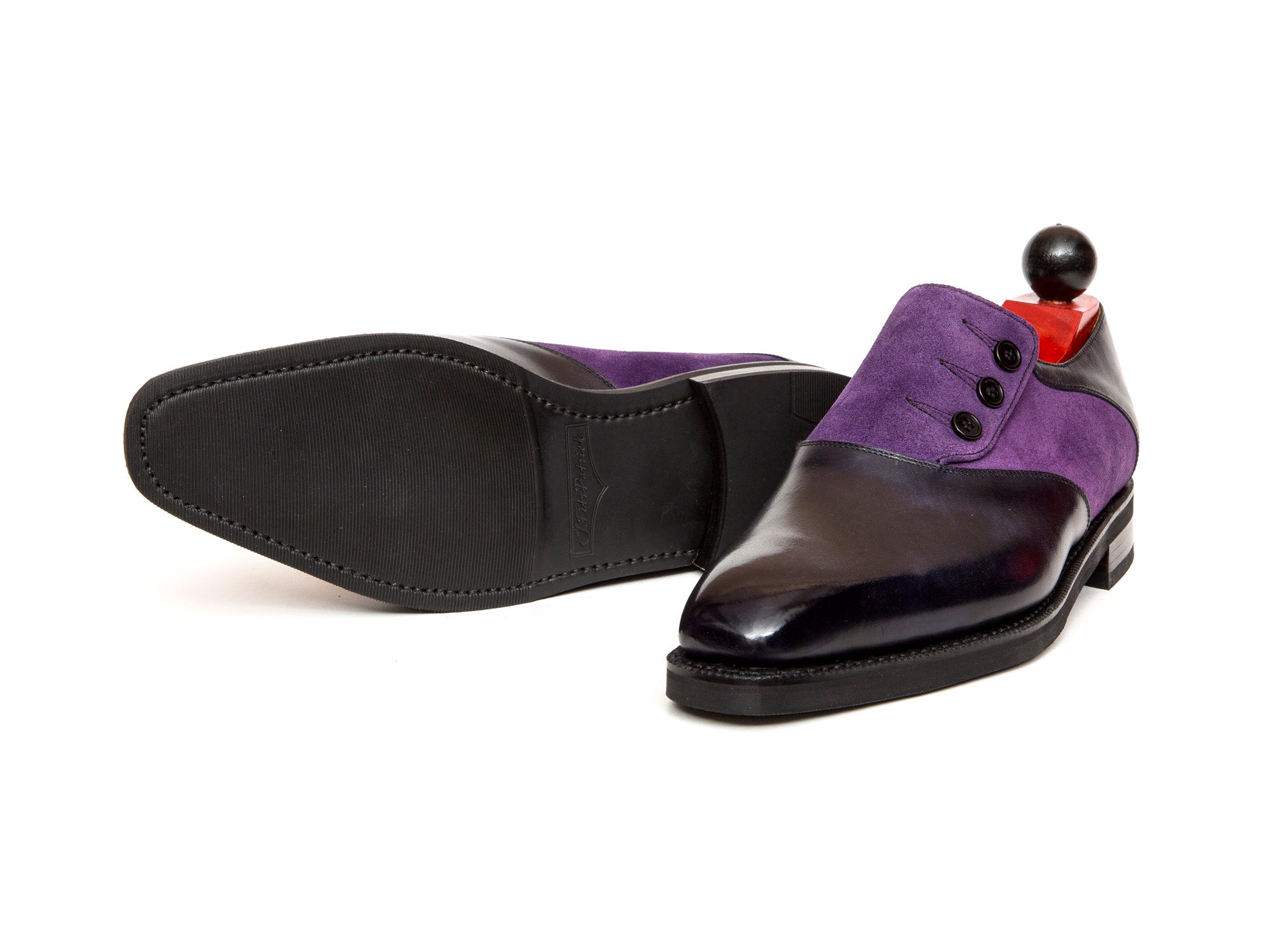 Aurora - MTO - Navy Museum Calf / Purple Suede - LPB Last - City Rubber Sole