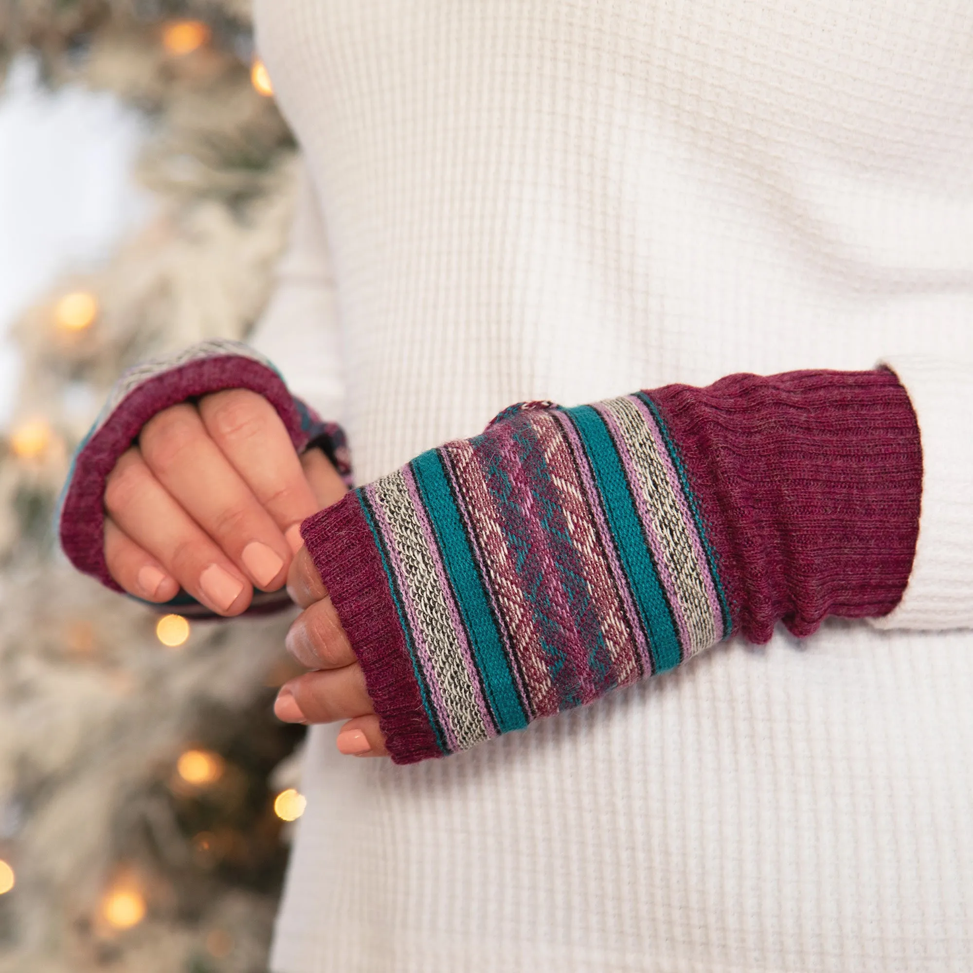 Baby Alpaca Knitted Fingerless Mittens