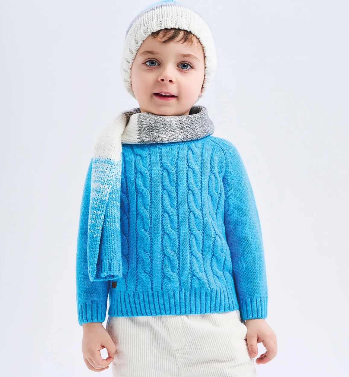 Baby boy braided sweater