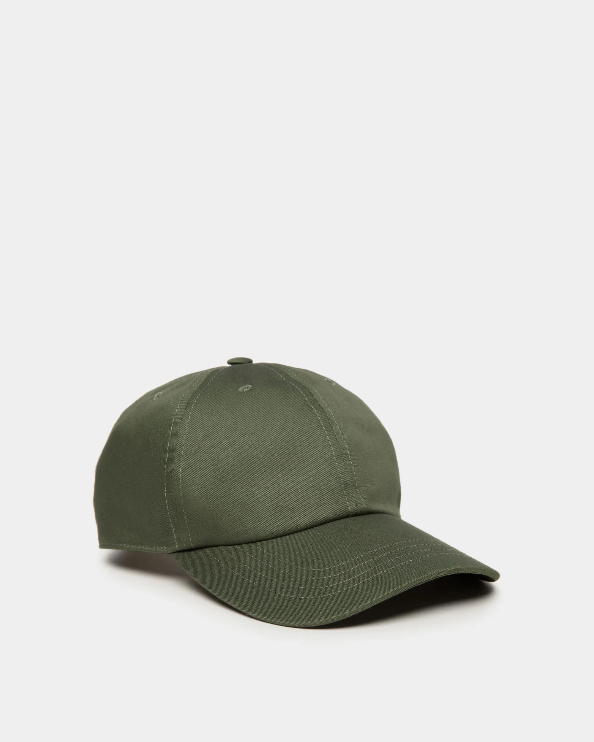 Baseball Hat With Bally Crest Logo In Military Green Cotton 