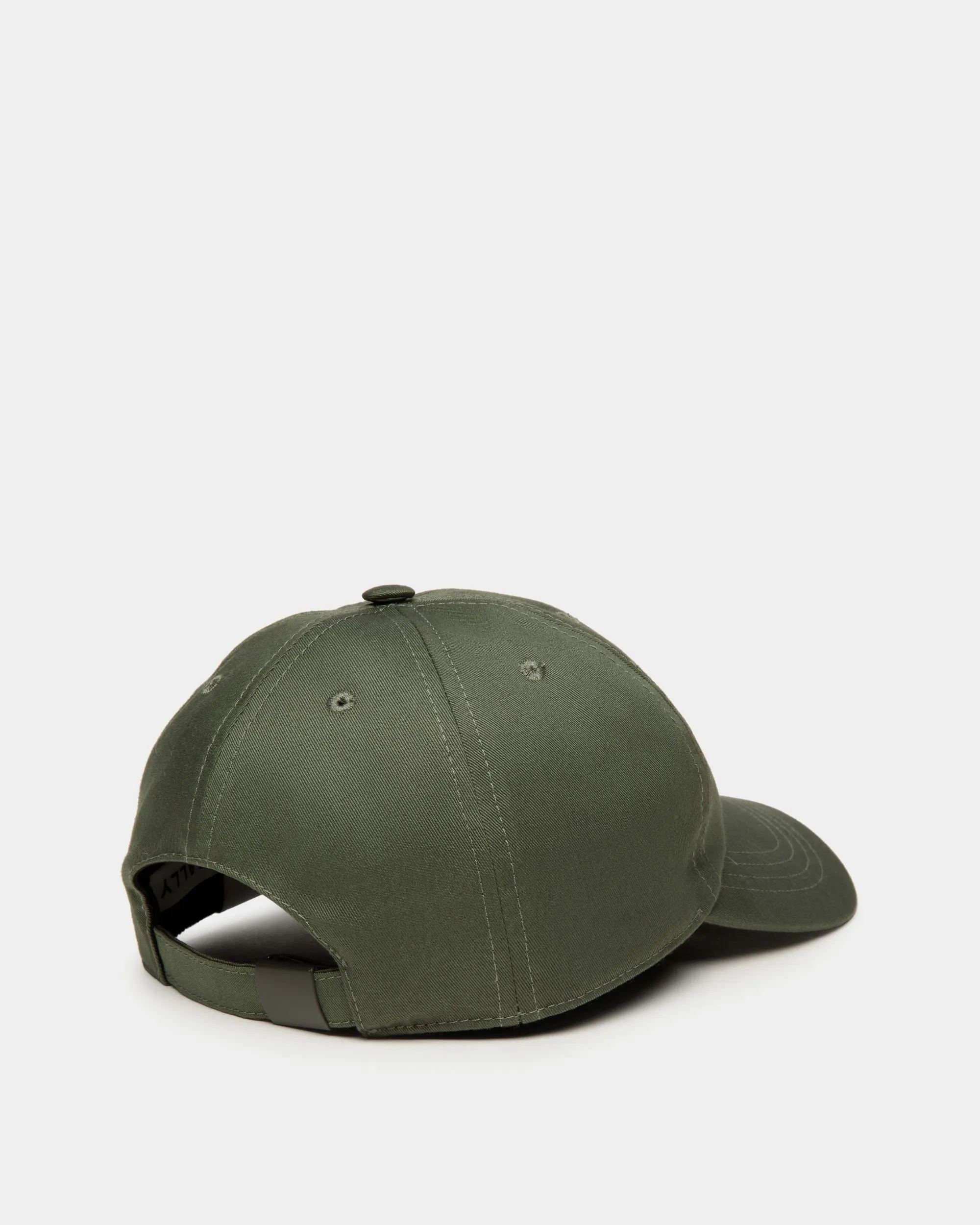 Baseball Hat With Bally Crest Logo In Military Green Cotton 