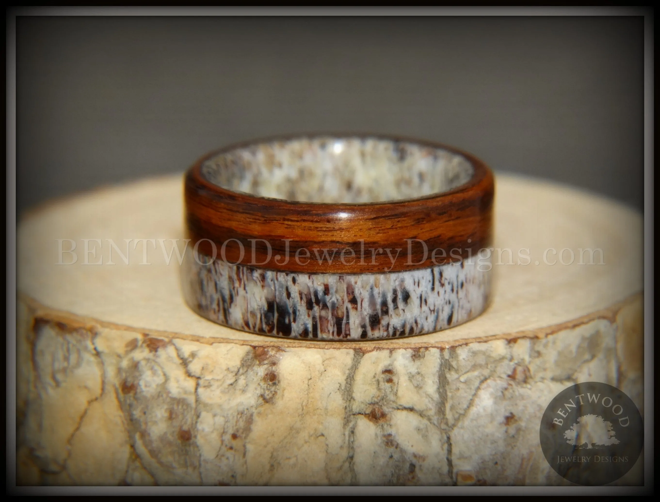 Bentwood Ring - The Pursuit Antler and Rosewood Inlay