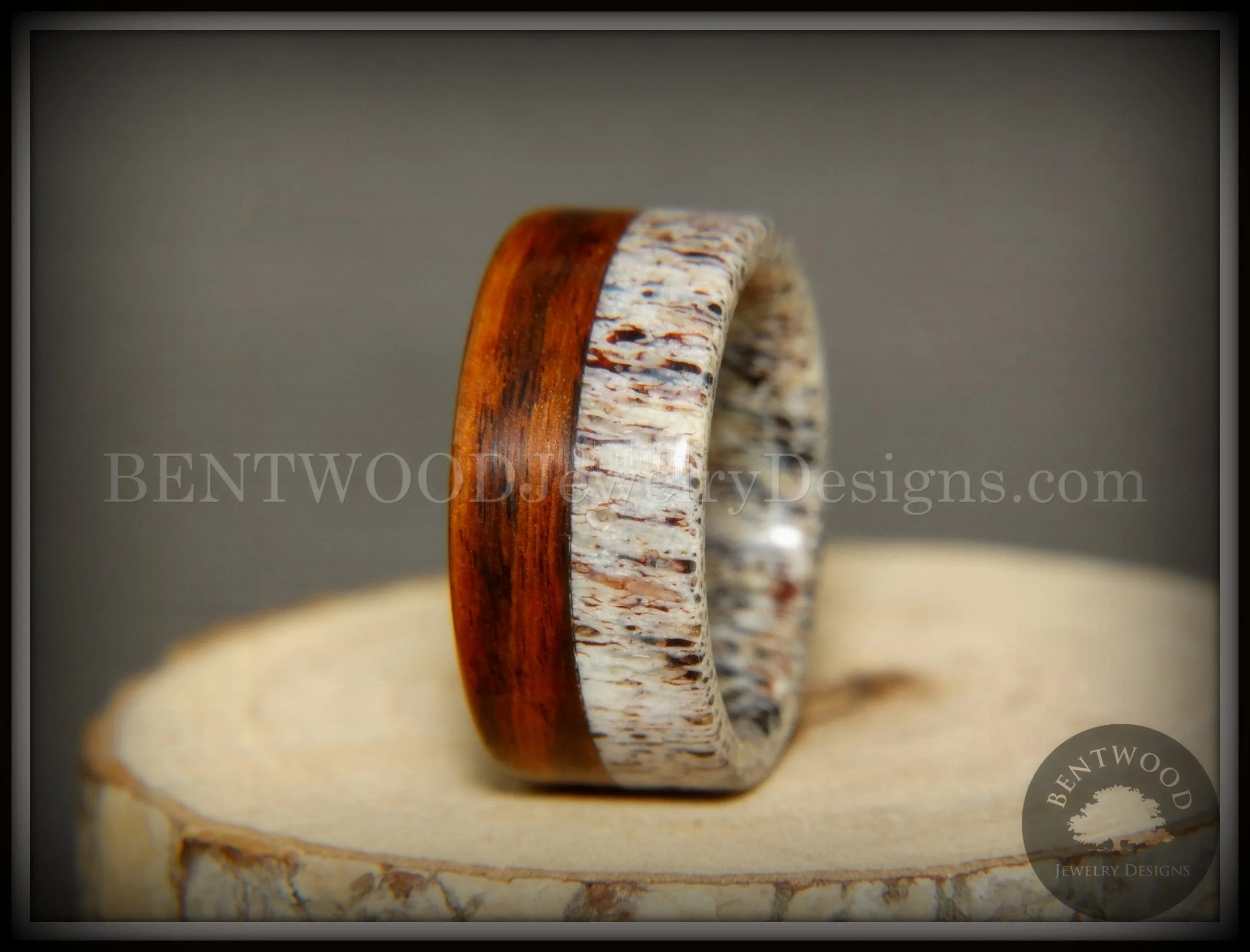 Bentwood Ring - The Pursuit Antler and Rosewood Inlay