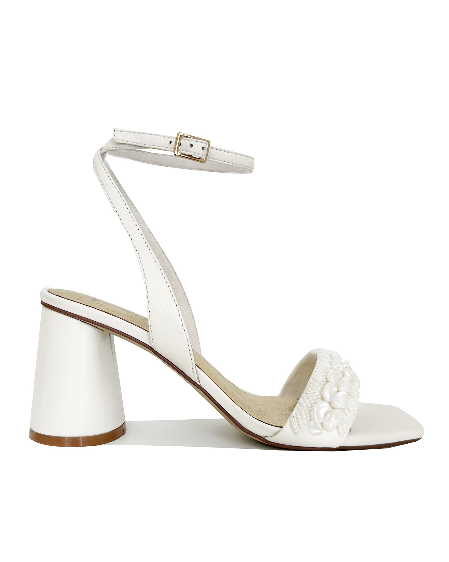 BEYOND - IVORY PEARL SHELL BRIDAL HEELS