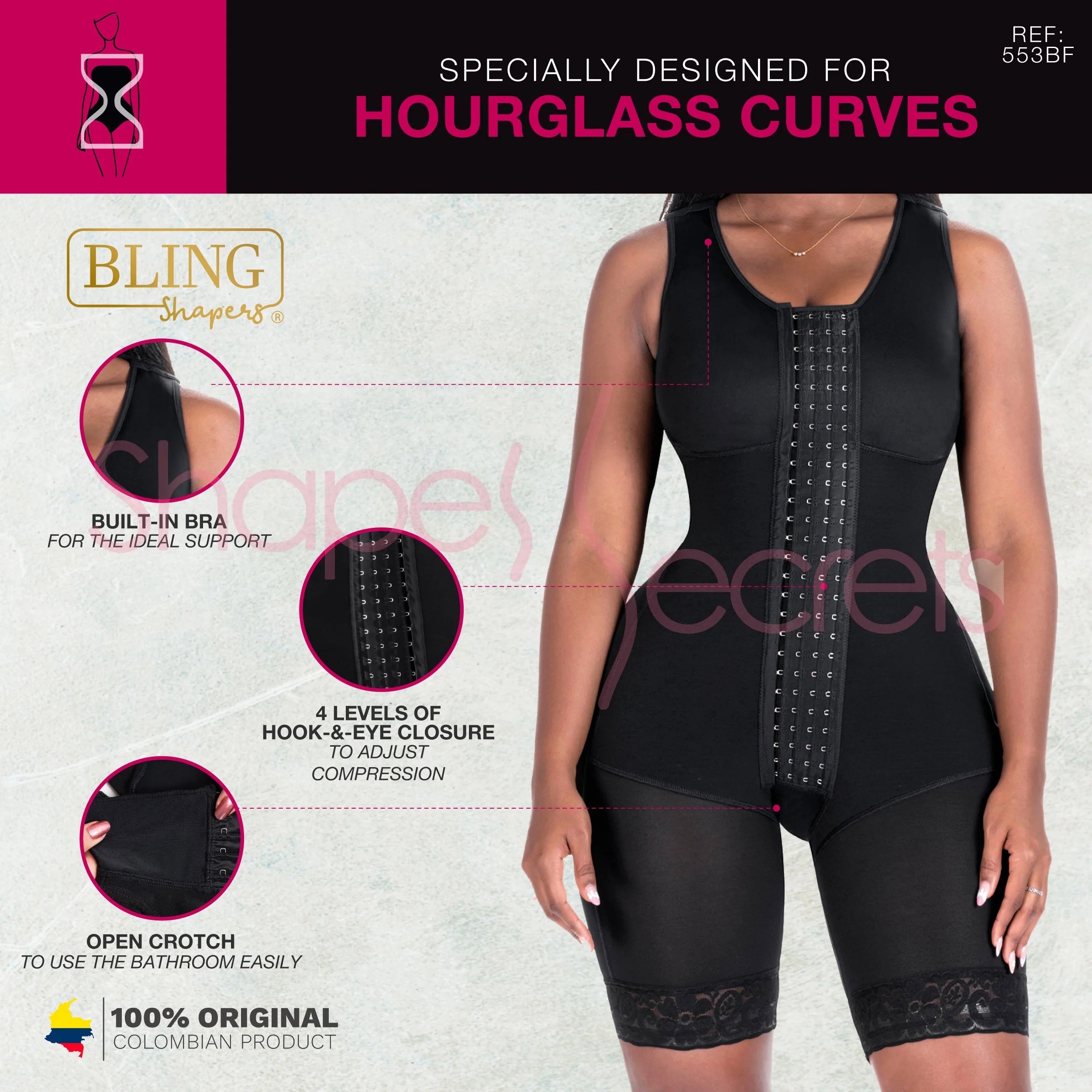 BLING SHAPERS EXTREMO 553BF | BODY SHAPEWEAR CON SUJETADOR INTEGRADO | POSTQUIRÚRGICA Y USO DIARIO | POWERNET