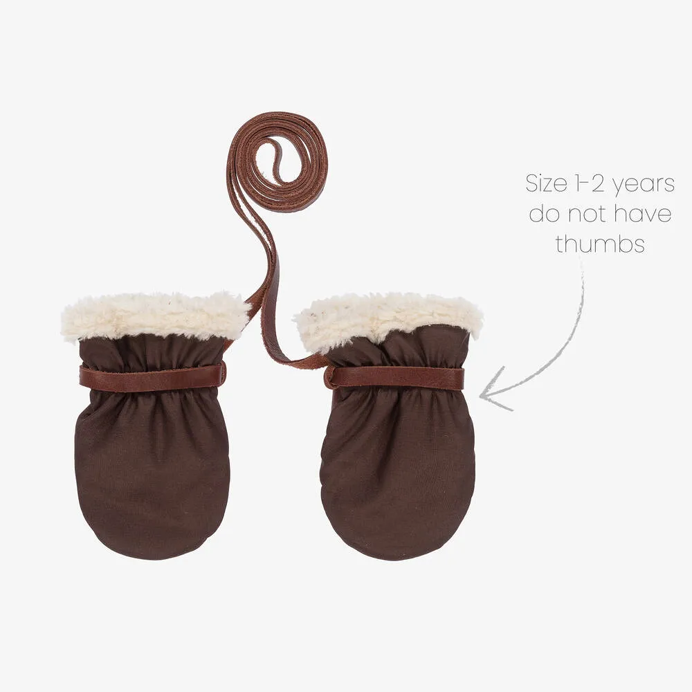 Brown Leather Toadstool Mittens