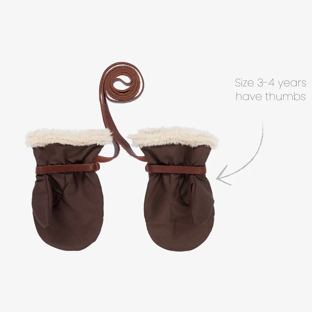 Brown Leather Toadstool Mittens