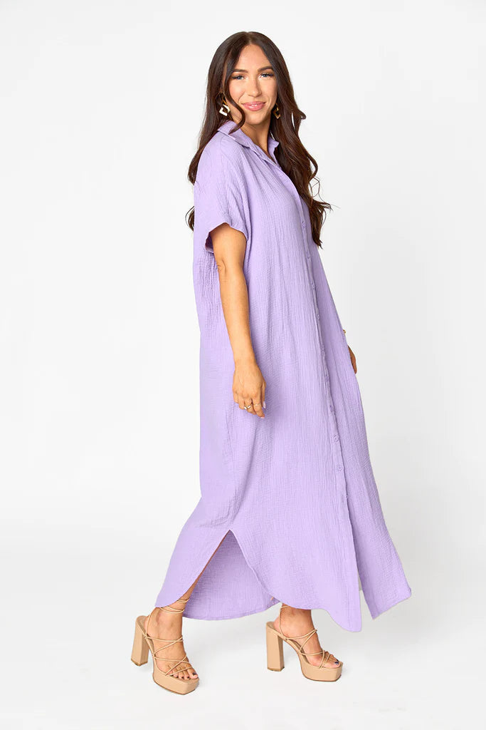 BUDDYLOVE CARMEN COVER UP MAXI DRESS - LAVENDER