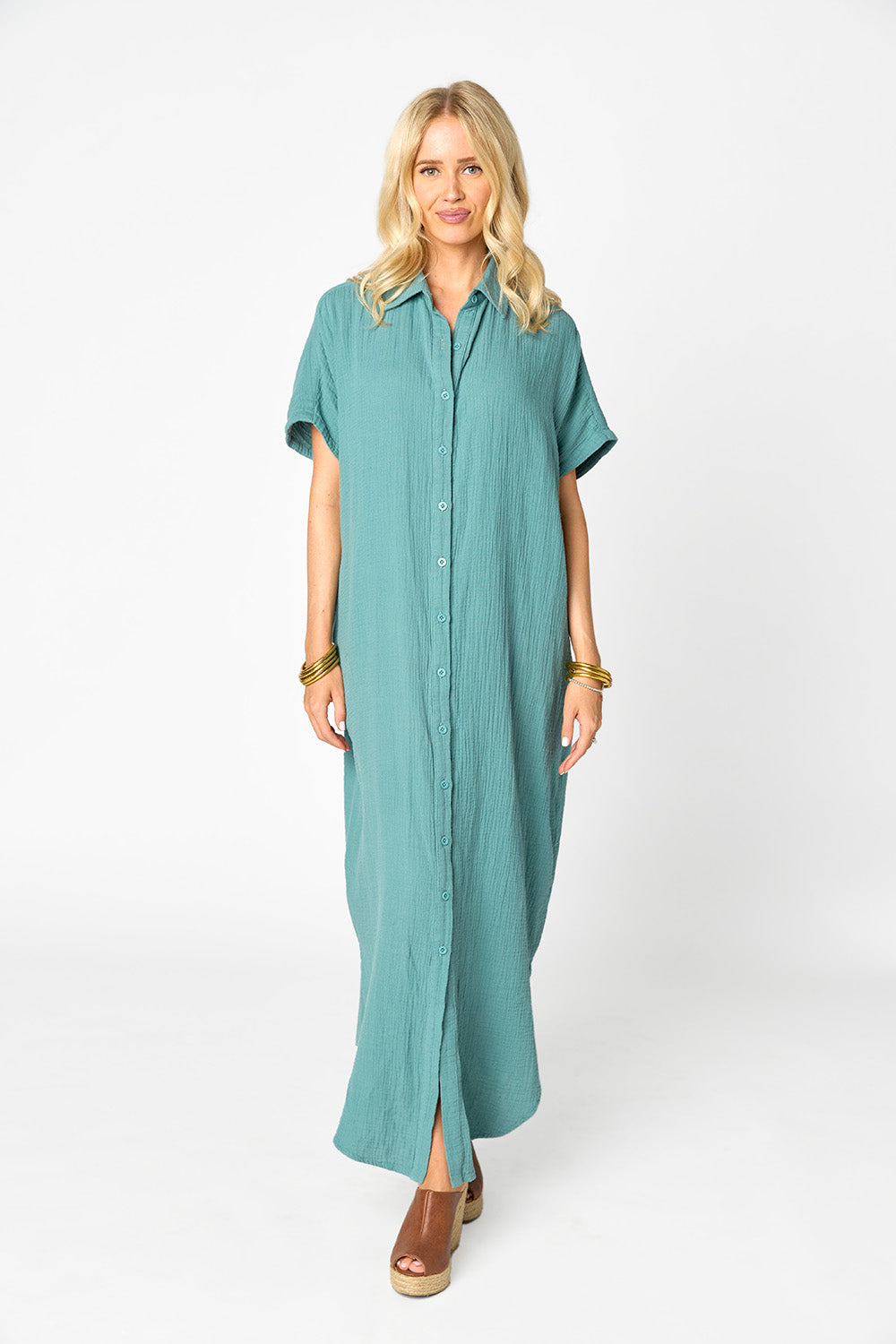 BUDDYLOVE CARMEN COVER UP MAXI DRESS - MOSS