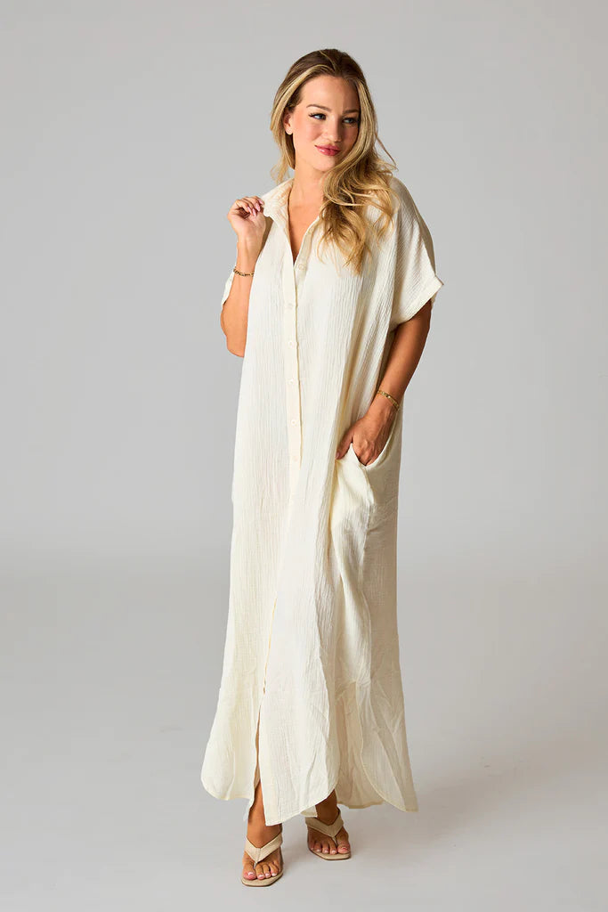 BUDDYLOVE CARMEN COVER UP MAXI DRESS - VANILLA