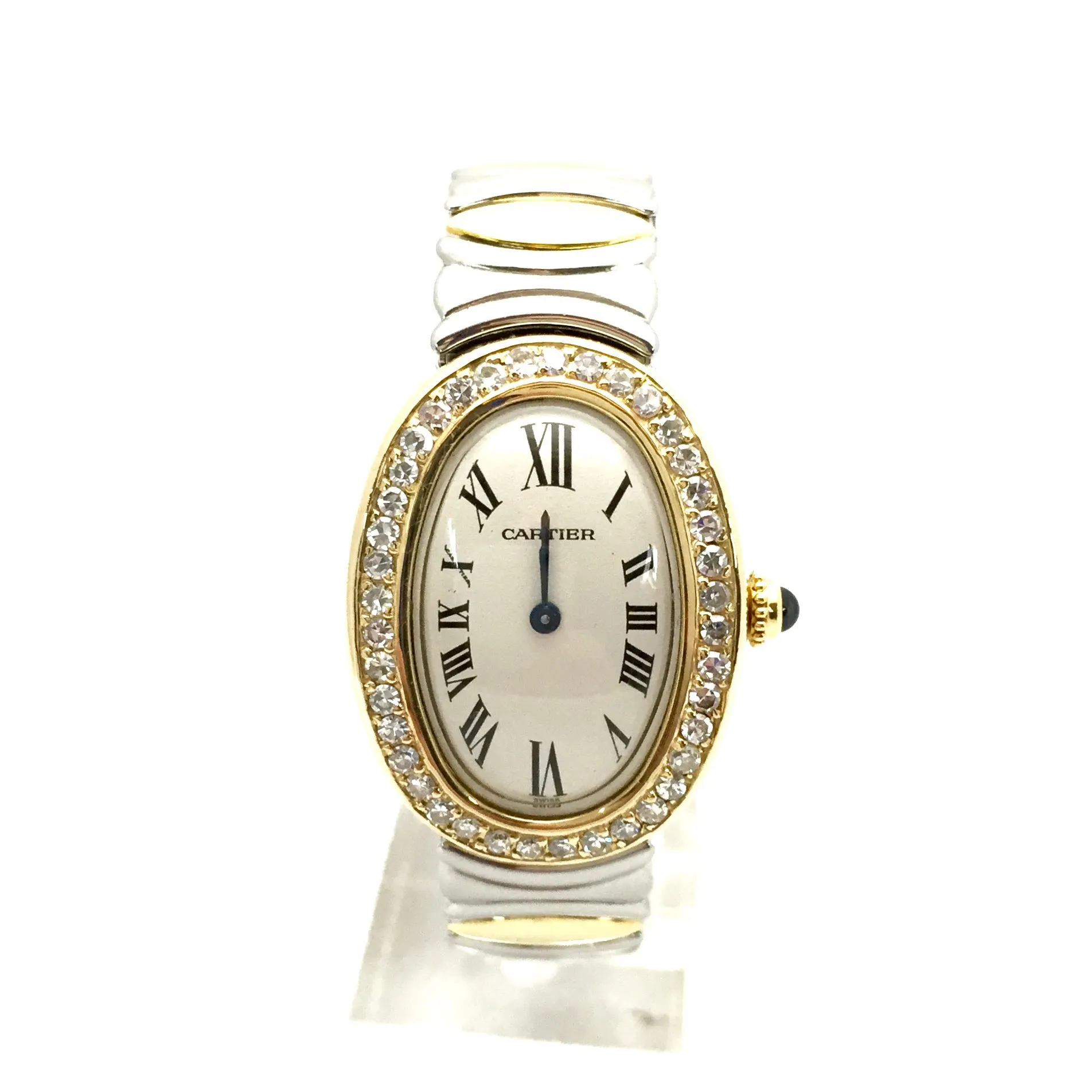 CARTIER BAIGNOIRE Quartz 2 Tone 1.6TCW Diamond Watch