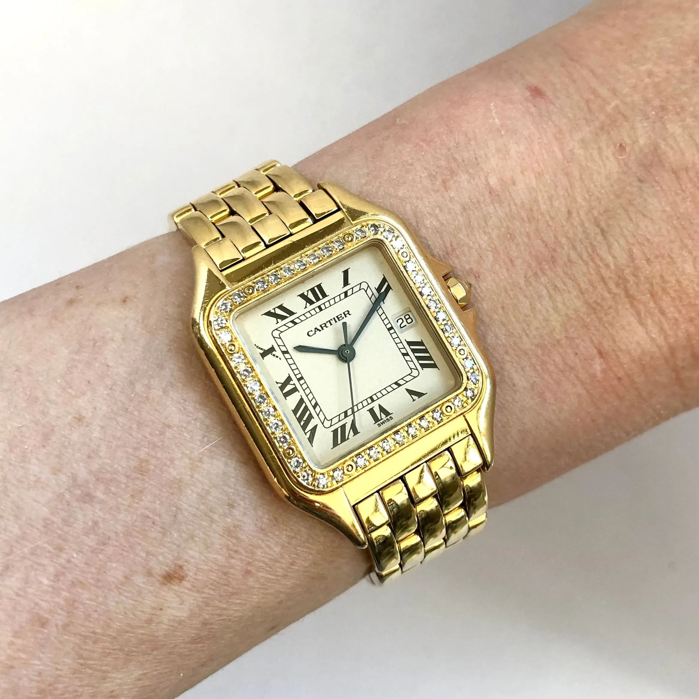 CARTIER PANTHERE 27mm 18K Yellow Gold 0.50TCW FACTORY DIAMOND Watch