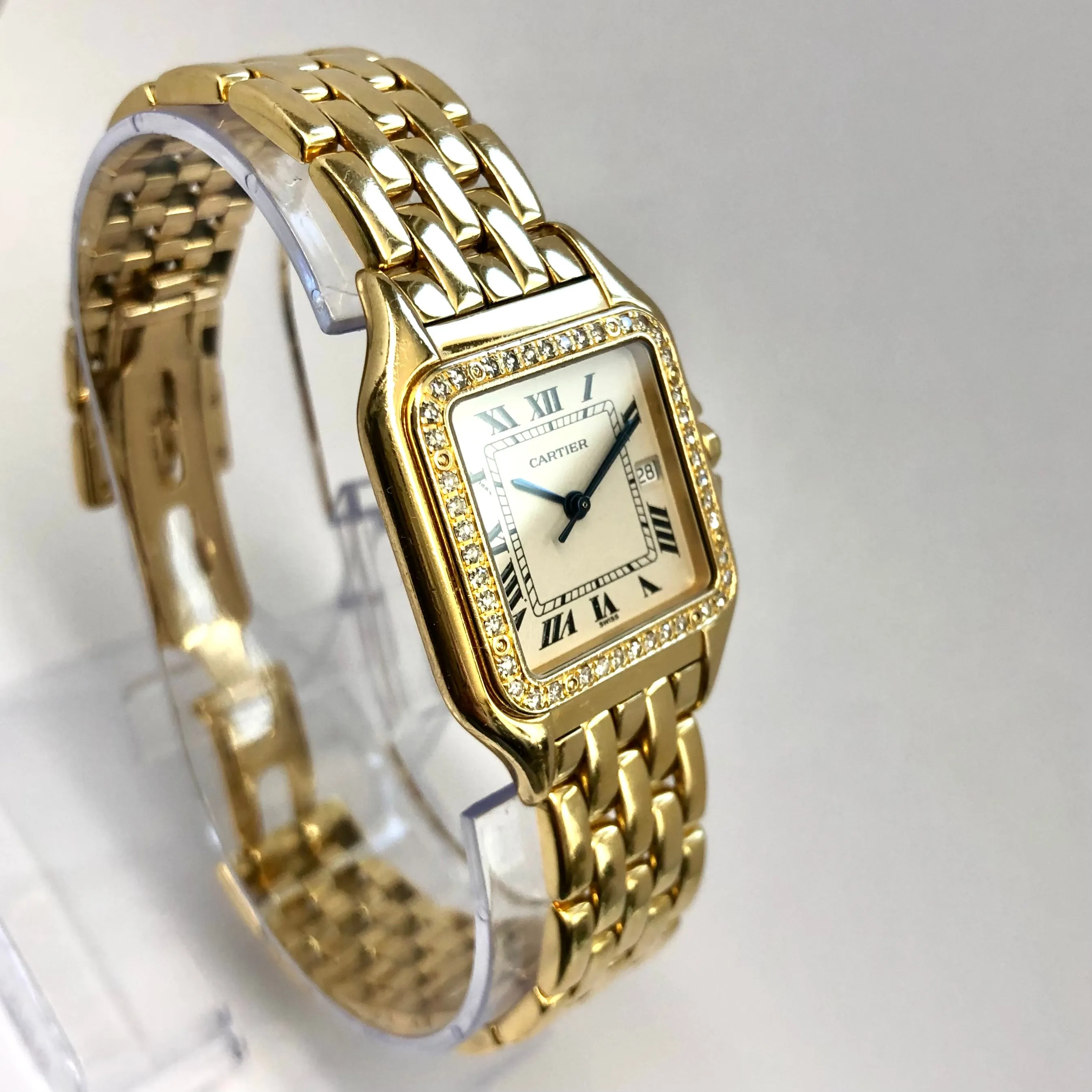 CARTIER PANTHERE 27mm 18K Yellow Gold 0.50TCW FACTORY DIAMOND Watch