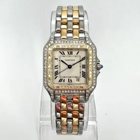 CARTIER PANTHERE Quartz 27mm 2 Row Gold 1.16TCW DIAMOND Watch