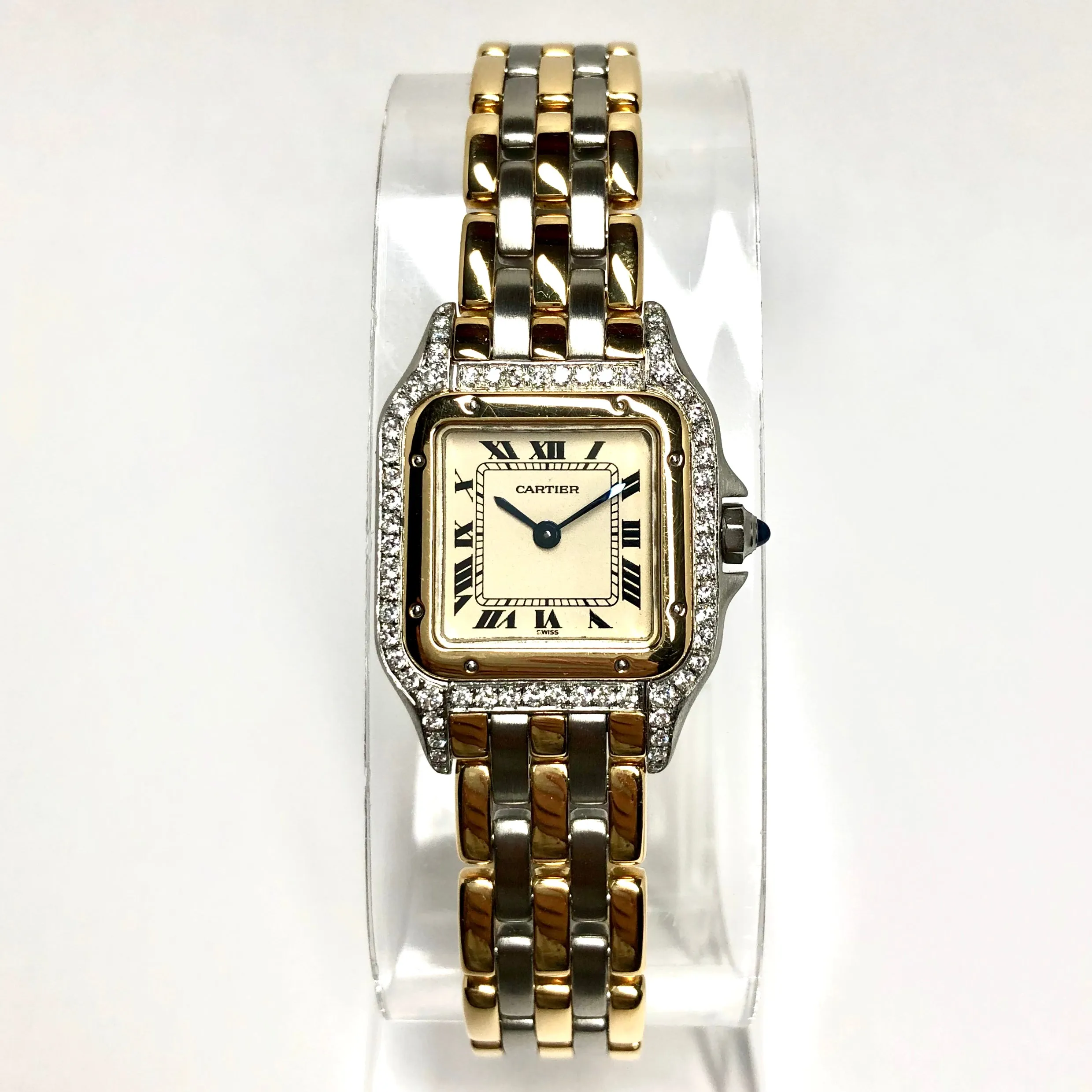 CARTIER PANTHRE Quartz 23mm 3 Row Gold 0.54TCW Diamond Watch