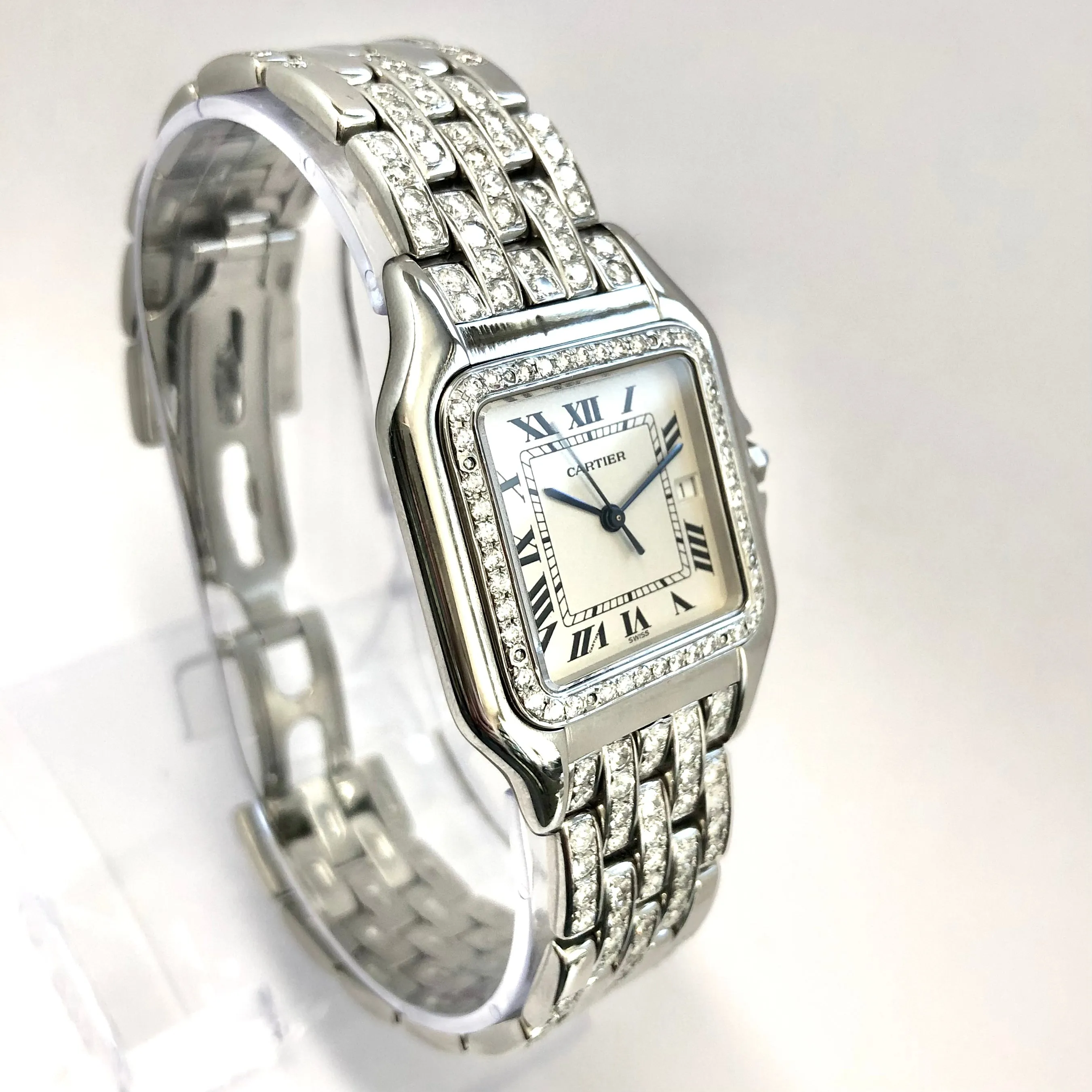 CARTIER PANTHRE Quartz 29mm Steel 3.42TCW Diamond Watch