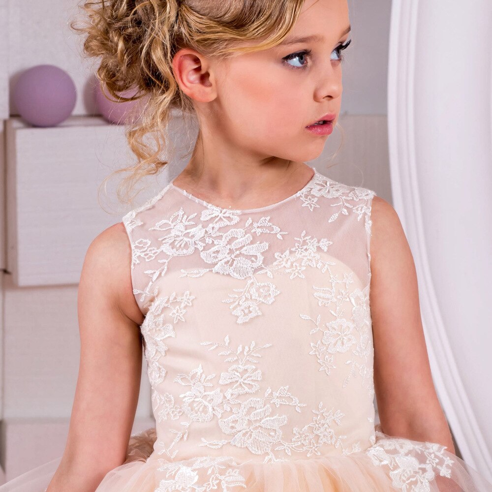 Champagne Lace First Communion Dresses