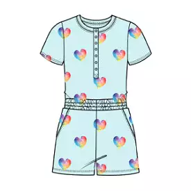 Chaser Rainbow Hearts Girls Romper