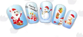 Christmas Nail Art Santa Claus snowman Water Decals Transfers Wraps