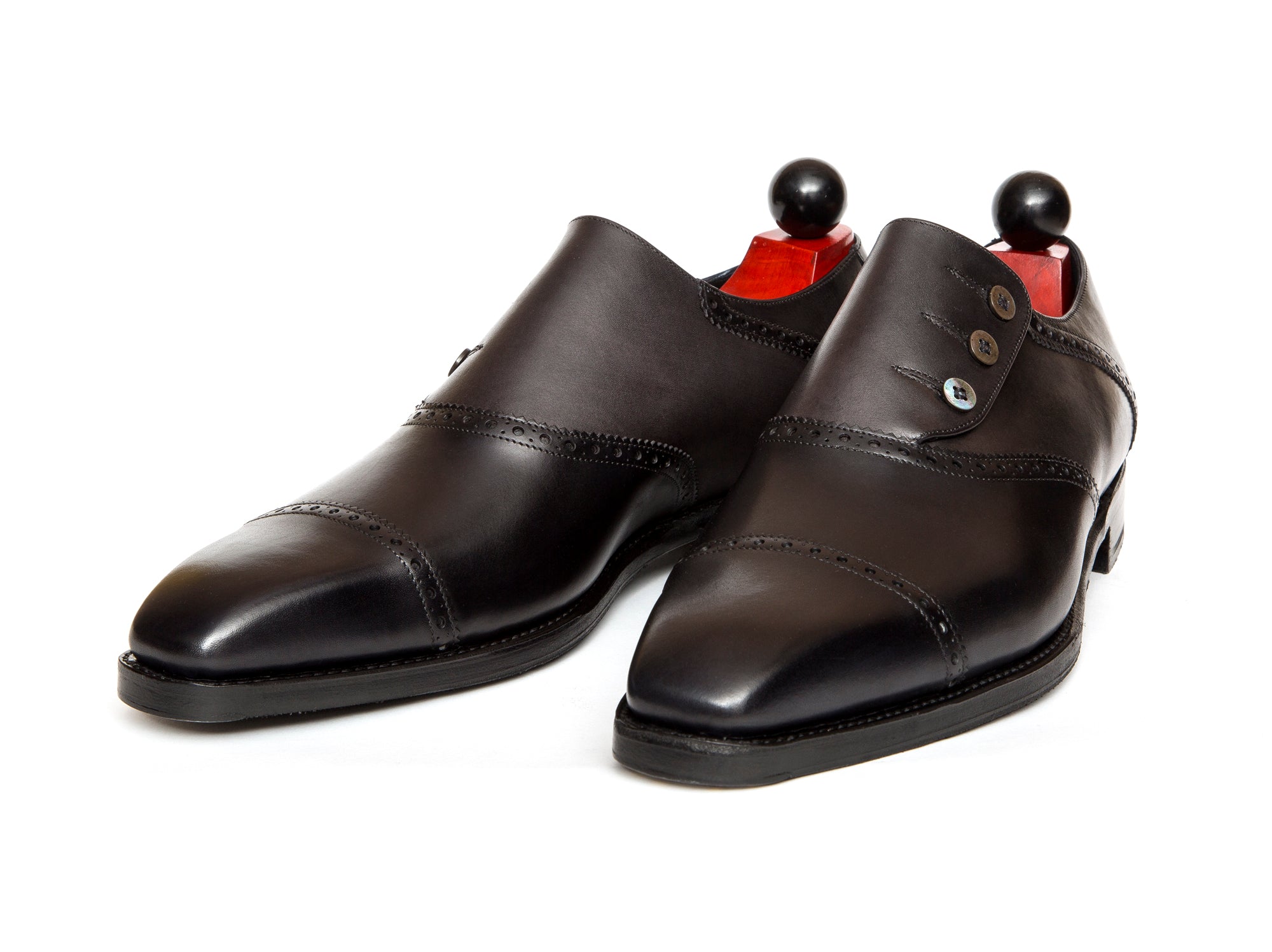 Cyril - MTO - Shaded Black Calf / Shaded Grey Calf - MGF Last - Single Leather Sole