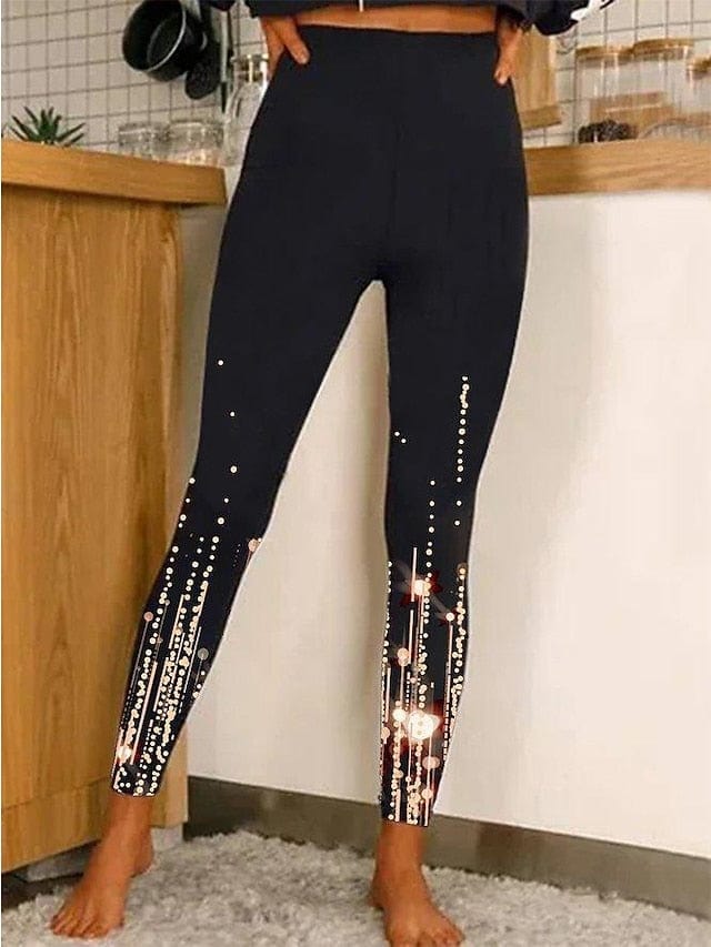 Designer Sparkle & Shine Weekend Yoga Print High-Waisted Tights Leggings