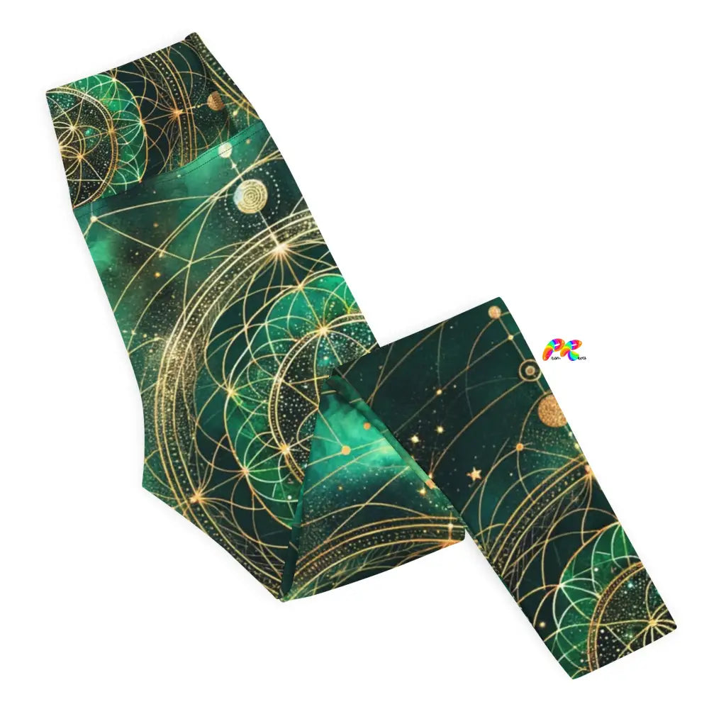 Emerald Cosmos Rave Yoga Leggings