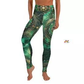 Emerald Cosmos Rave Yoga Leggings