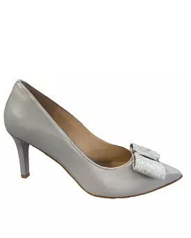 Emis Court  Shoe Grey Bow