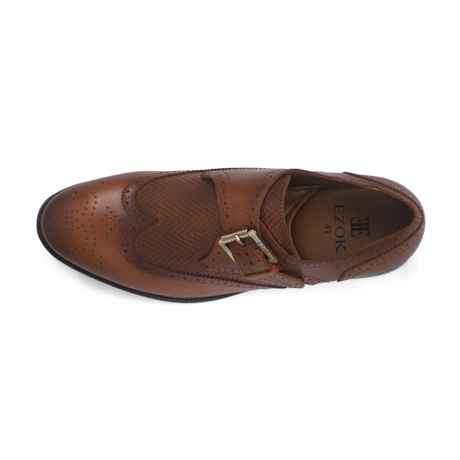 Ezok Tan Single Strap Monk Shoes