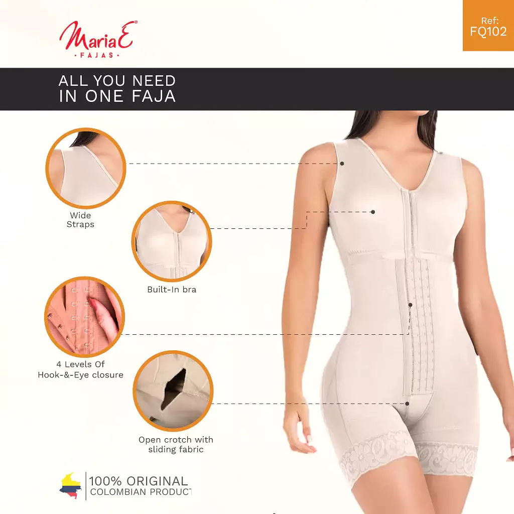 FAJAS MARIAE FQ102 | POST OP SHAPEWEAR FOR WOMEN | BRA & MID THIGH | POWERNET