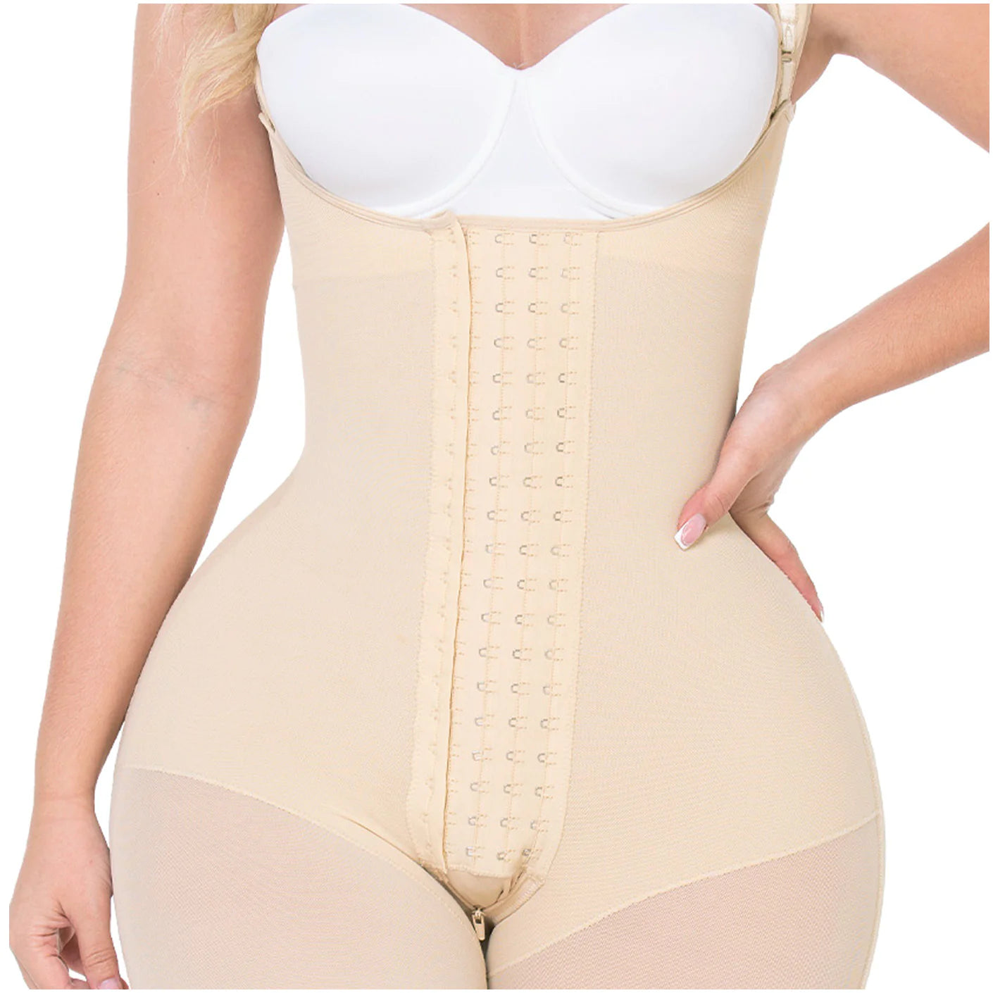 Fajas MYD 0489 | Fajas Colombianas Post Surgery Mid Thigh Shapewear Bodysuit for Guitar and Hourglass Body Types