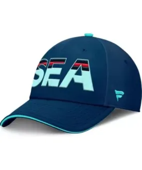 Fanatics Men's NHL Fanatics Deep Sea Blue/Light Seattle Kraken Authentic Pro Rink Team Code Flex Hat