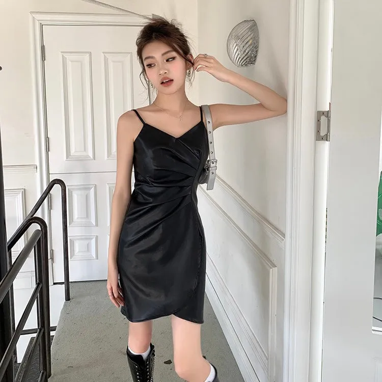 Faux Leather Dress