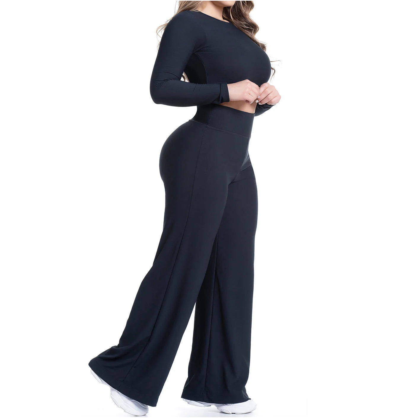 FLEXMEE 950102 | LEGGINGS DE MUJER CON CINTURA ALTA Y CONTROL DE BARRIGA EN TEJIDO ACANALADO