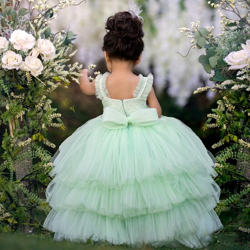 Fluffy Layered Tulle Princess Gown