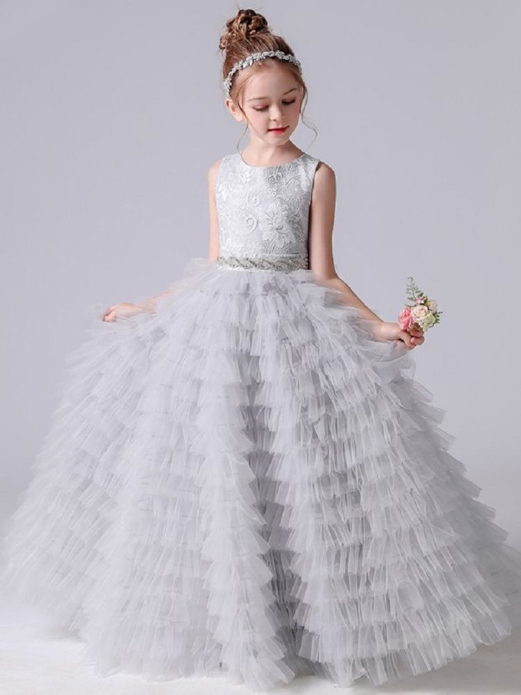 Formal Tiered Flower Girl Dress