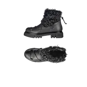 Fur Ankle Boot Old Iron Black