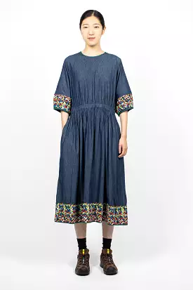 Garden Dress Embroidered Indigo